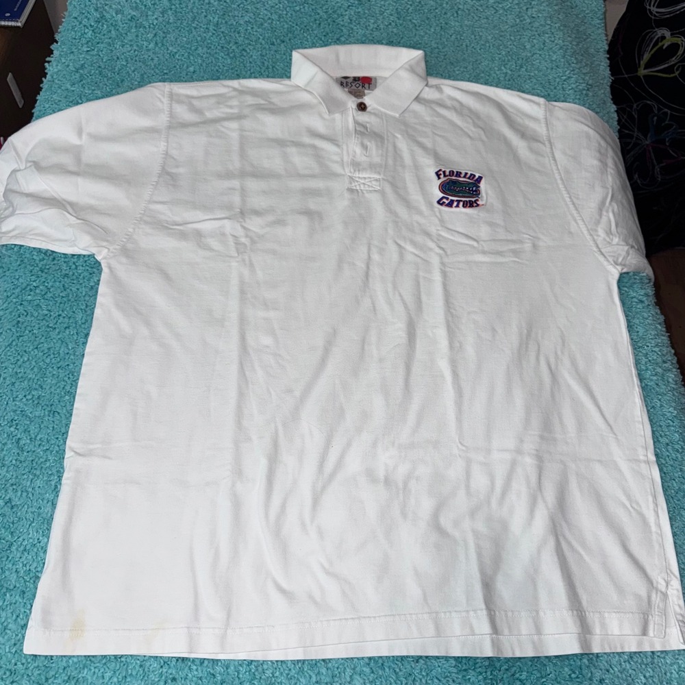 Vintage Florida Gators White‎ Polo Shirt Mens XXL Embroidered Logo Big Size